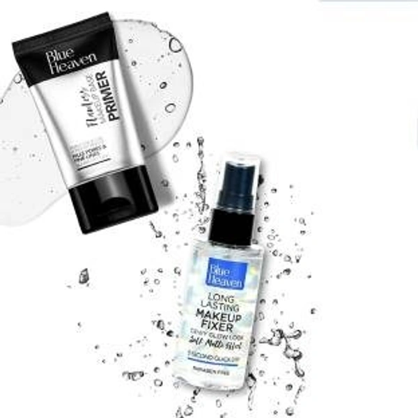 BLUE HEAVEN Flawless Primer + Makeup Fixer Combo Set Primer  - 90 ml (Transparent)