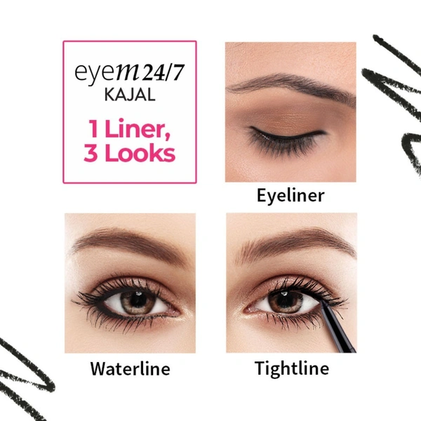 Nykaa Eyem24/7 Kajal Eyeliner - Ebony Soul 01
