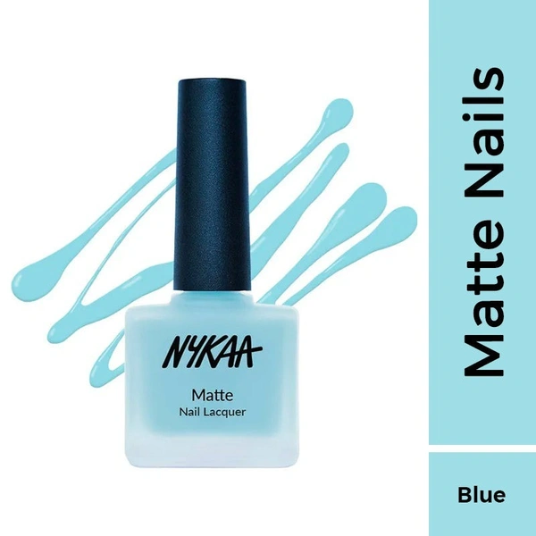 NYKAA Nykaa Matte Nail Lacquer - Cool Blue Granita 17