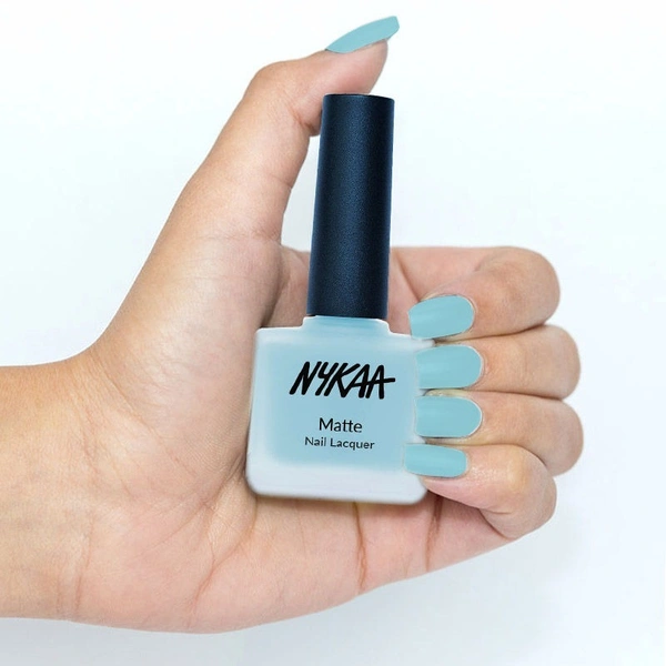 NYKAA Nykaa Matte Nail Lacquer - Cool Blue Granita 17