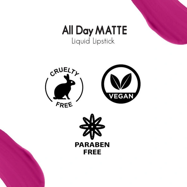 NYKAA Nykaa All Day Matte Waterproof, Transfer Proof, 12H Liquid Lipstick - Teacher Tribe