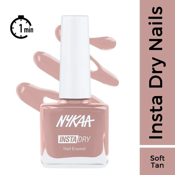 NYKAA Nykaa Insta Dry Fast Drying Nail Enamel Flax Feed 346 - Soft Tan