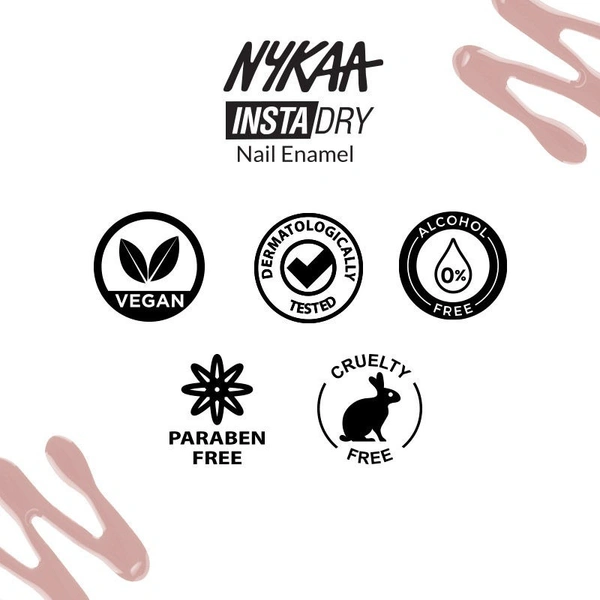 NYKAA Nykaa Insta Dry Fast Drying Nail Enamel Flax Feed 346 - Soft Tan