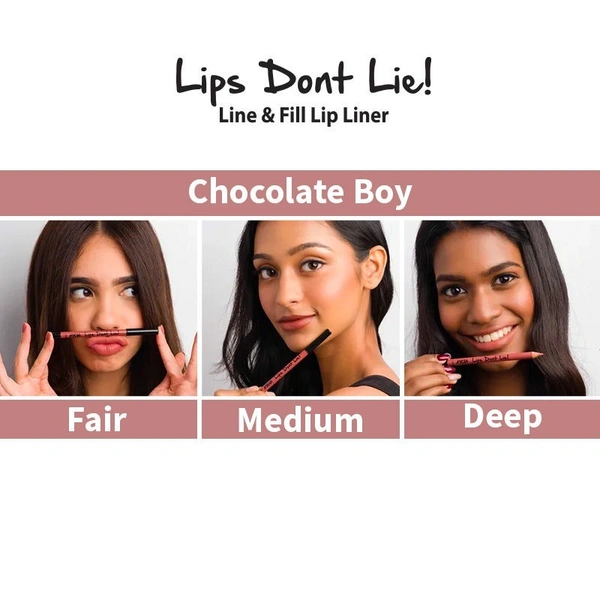 NYKAA Nykaa Lips Don't Lie! Waterproof Line & Fill Lip Liner - Chocolate Boy 10
