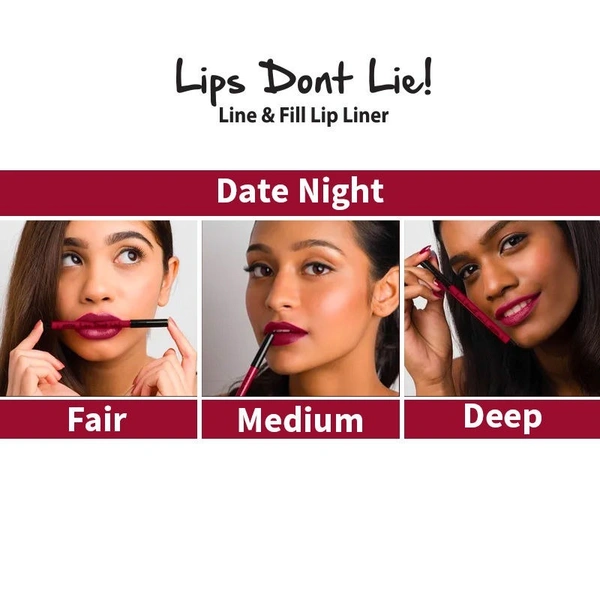 NYKAA Nykaa Lips Don't Lie! Waterproof Line & Fill Lip Liner - Date Night 16