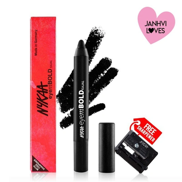 NYKAA Nykaa Eyem Bold Kajal With Free Sharpener - Deep Black 001