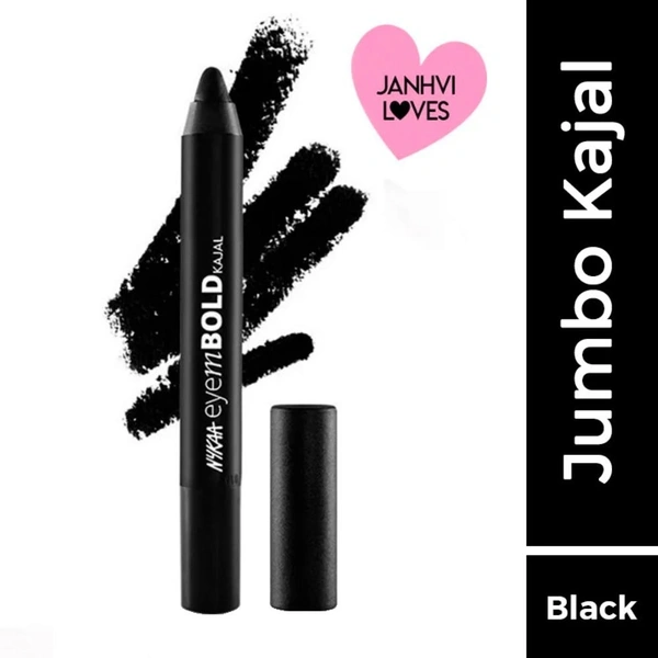 NYKAA Nykaa Eyem Bold Kajal With Free Sharpener - Deep Black 001