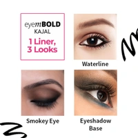 NYKAA Nykaa Eyem Bold Kajal With Free Sharpener - Deep Black 001