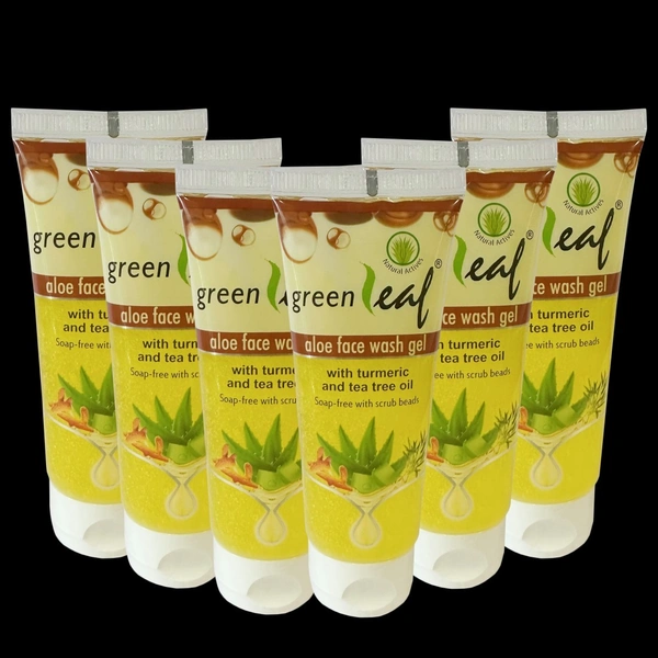 GREEN LEAF Greenleaf Aloe Face Wash Gel 50gm x 6 Pack of 