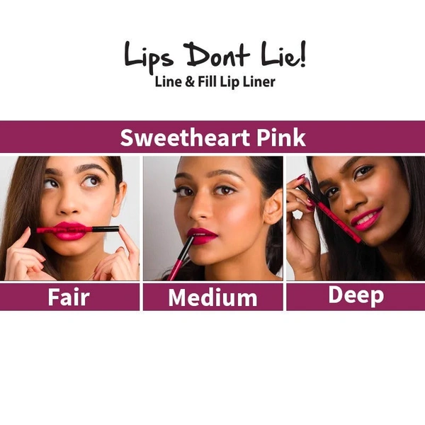 NYKAA Nykaa Lips Don't Lie! Waterproof Line & Fill Lip Liner - Sweetheart Pink 06