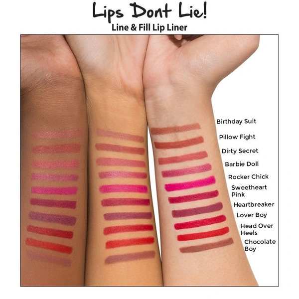 NYKAA Nykaa Lips Don't Lie! Waterproof Line & Fill Lip Liner - Sweetheart Pink 06