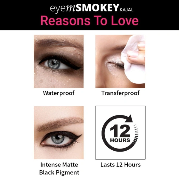 NYKAA Nykaa Eyem SMOKY Kajal Eyeliner Pencil - Black