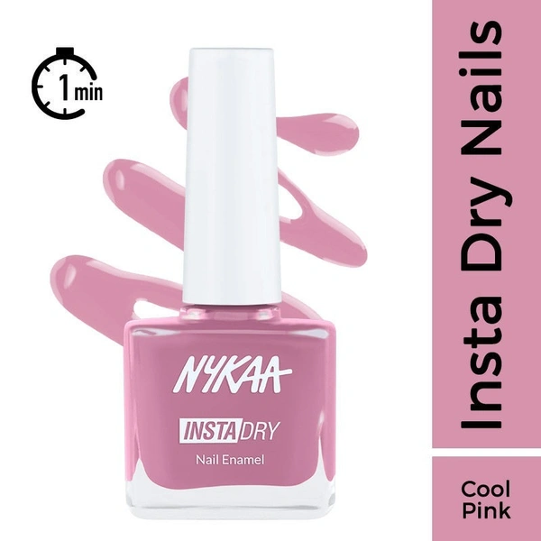 Nykaa Insta Dry Fast Drying Nail Enamel Polish Flamingo Filter 342 - Cool Pink