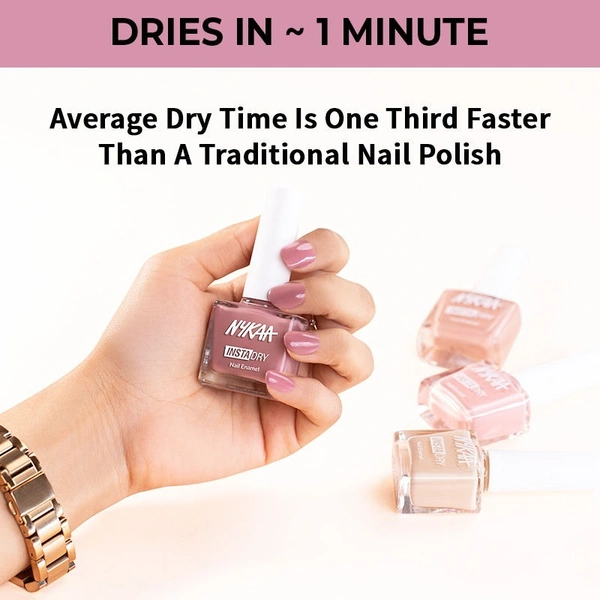 Nykaa Insta Dry Fast Drying Nail Enamel Polish Flamingo Filter 342 - Cool Pink