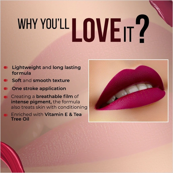Colorbar Powerkiss Vegan Matte Lipcolor - Chique
