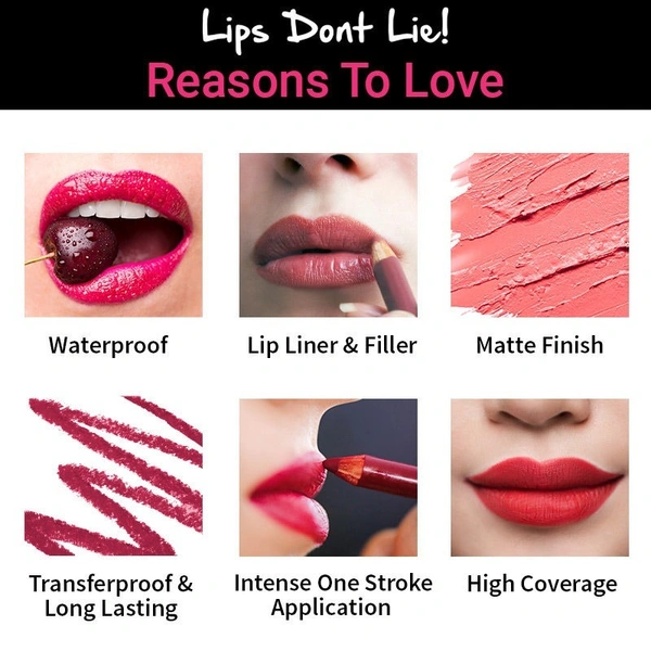 NYKAA Nykaa Lips Don't Lie! Waterproof Line & Fill Lip Liner - Lover Boy 08