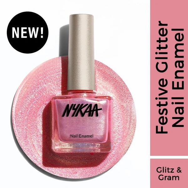 NYKAA Nykaa Glitter Nail Enamel - Glitz & Gram 460
