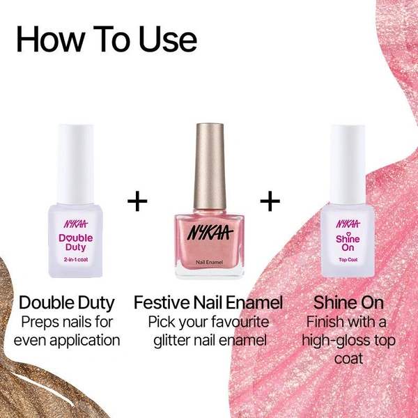 Nykaa Glitter Nail Enamel - Pop the Champagne 462