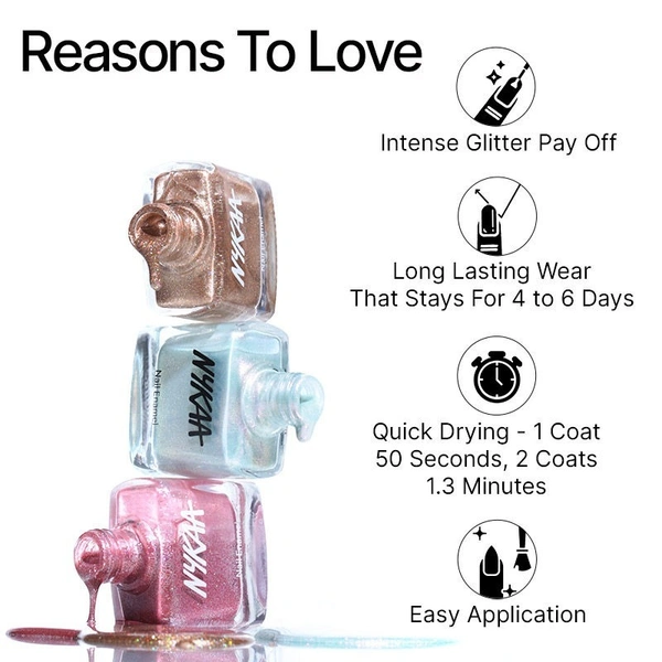 Nykaa Glitter Nail Enamel - Disco Moves 466