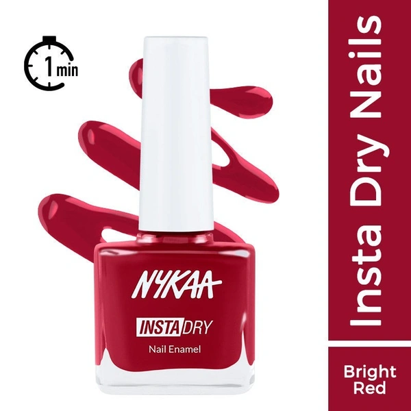 NYKAA Nykaa Insta Dry Fast Drying Nail Enamel Polish Reeling Red 337 - Bright Red