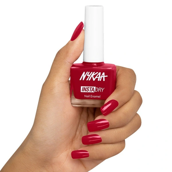 NYKAA Nykaa Insta Dry Fast Drying Nail Enamel Polish Reeling Red 337 - Bright Red