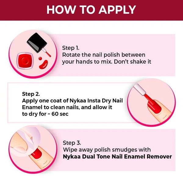 NYKAA Nykaa Insta Dry Fast Drying Nail Enamel Polish Reeling Red 337 - Bright Red