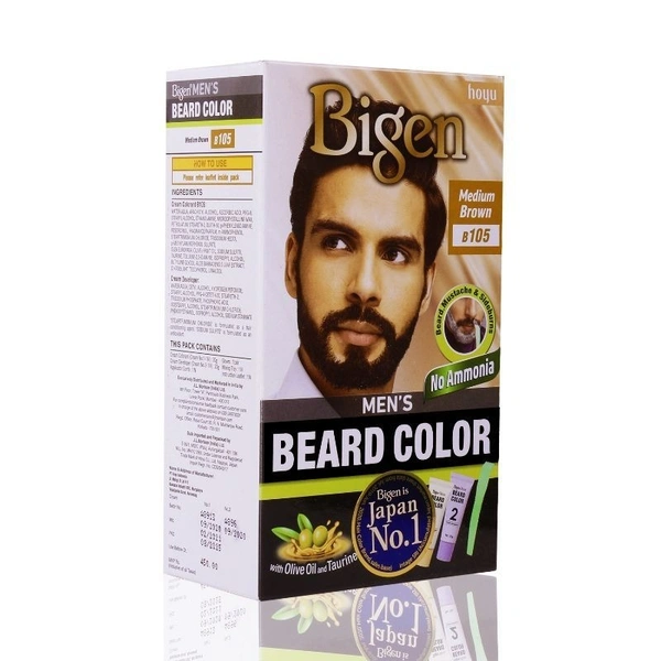 BIGEN Bigen Mens Beard Colour - Medium Brown B105, 1