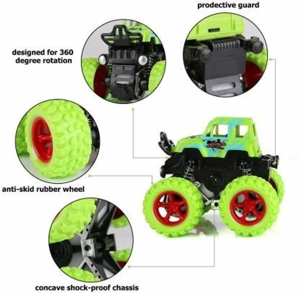 Stnemrag 4WD Monster Truck Cars,Push and Go Toy Trucks Friction Powered Cars (Multicolor)