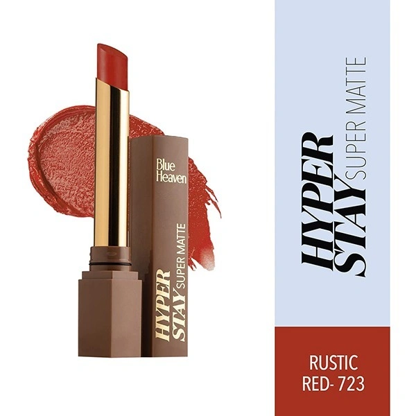 Blue Heaven BLUE HEAVEN Hyper stay Super Matte Lipstick Rustic Red 723 (Red, 2.2 g) - 1