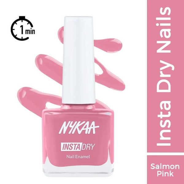 Nykaa Insta Dry Fast Drying Nail Enamel Polish Salmon Story 343 - Salmon Pink