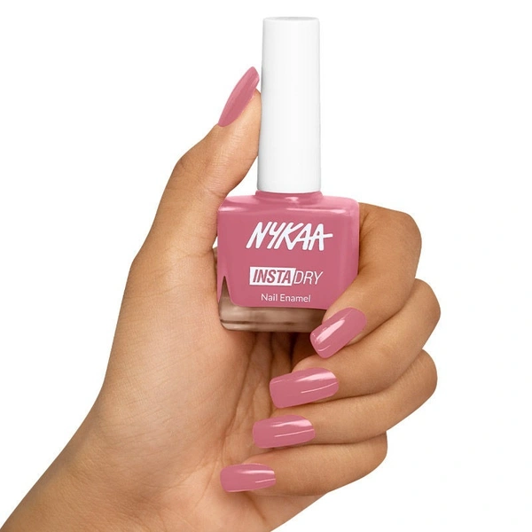 Nykaa Insta Dry Fast Drying Nail Enamel Polish Salmon Story 343 - Salmon Pink