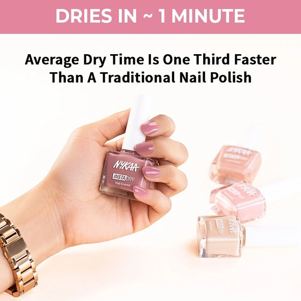 Nykaa Insta Dry Fast Drying Nail Enamel Polish Salmon Story 343 - Salmon Pink