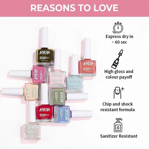 Nykaa Insta Dry Fast Drying Nail Enamel Polish Salmon Story 343 - Salmon Pink