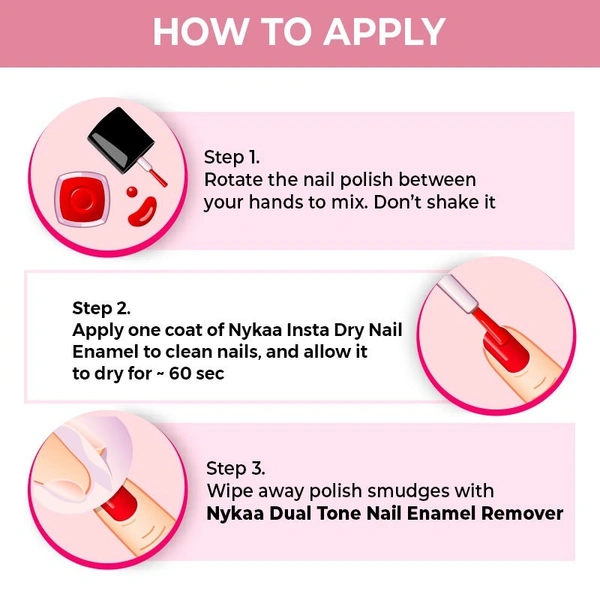 Nykaa Insta Dry Fast Drying Nail Enamel Polish Salmon Story 343 - Salmon Pink