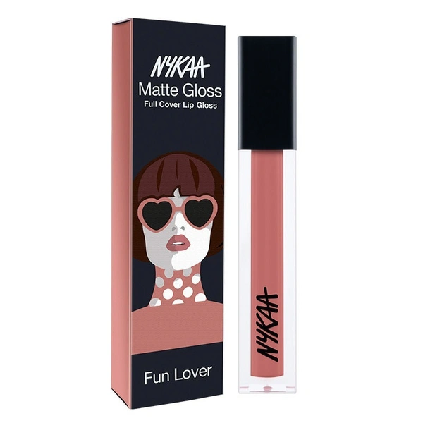 NYKAA Nykaa 8 Hour Lasting Full Cover Matte Gloss - Fun Lover