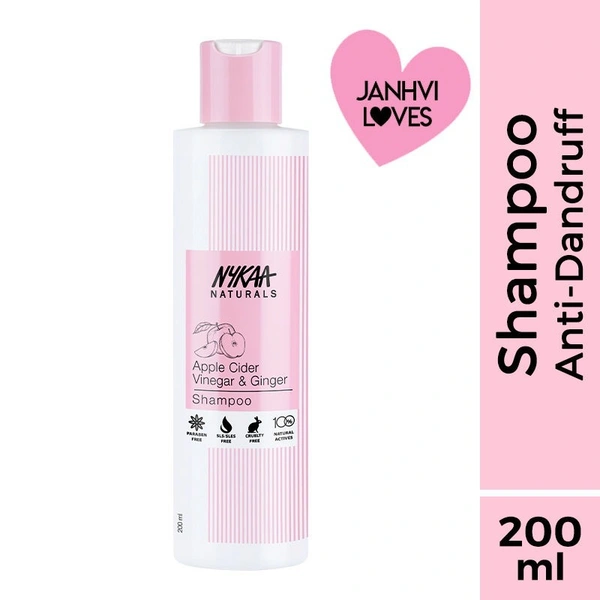 NYKAA Naturals Apple Cider Vinegar & Ginger AntiDandruff Shampoo (200 ml)