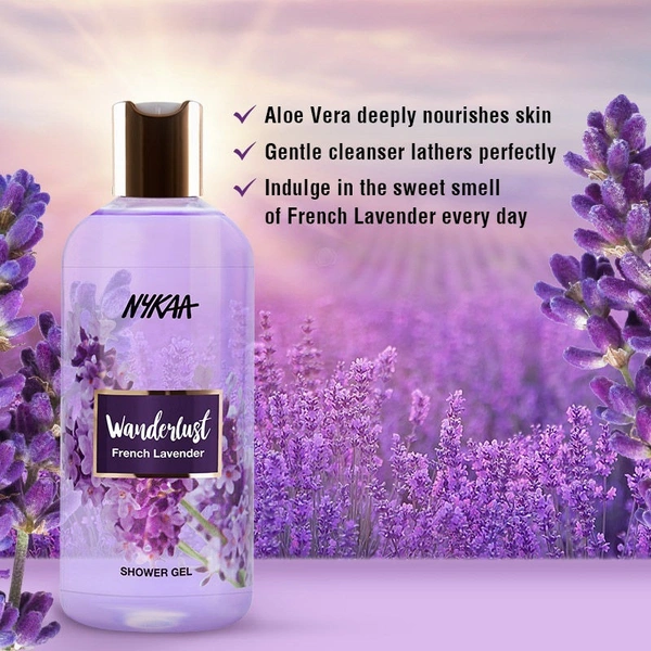 NYKAA Nykaa Wanderlust French Lavender Bodywash- Infused with Lavender Scent for Relaxation + 0% Paraben - 300ml