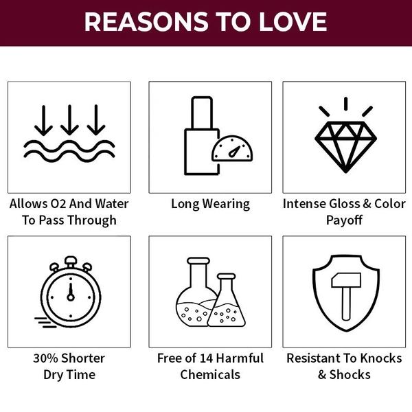 NYKAA Nykaa Breathable Nail Enamel - Wine Unwind - 326