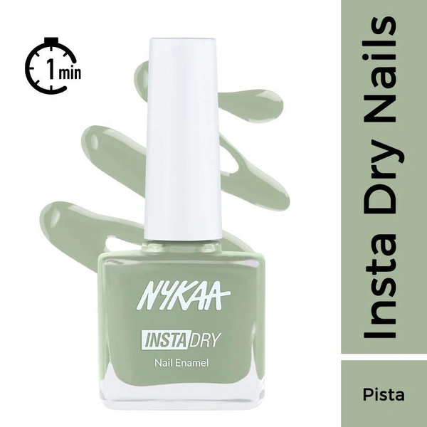 NYKAA Nykaa Insta Dry Fast Drying Nail Enamel Polish Pista Poll 357 - Pista