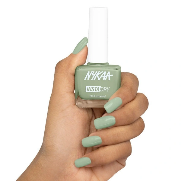 NYKAA Nykaa Insta Dry Fast Drying Nail Enamel Polish Pista Poll 357 - Pista