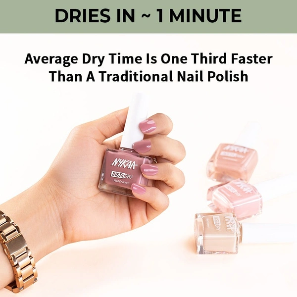 NYKAA Nykaa Insta Dry Fast Drying Nail Enamel Polish Pista Poll 357 - Pista