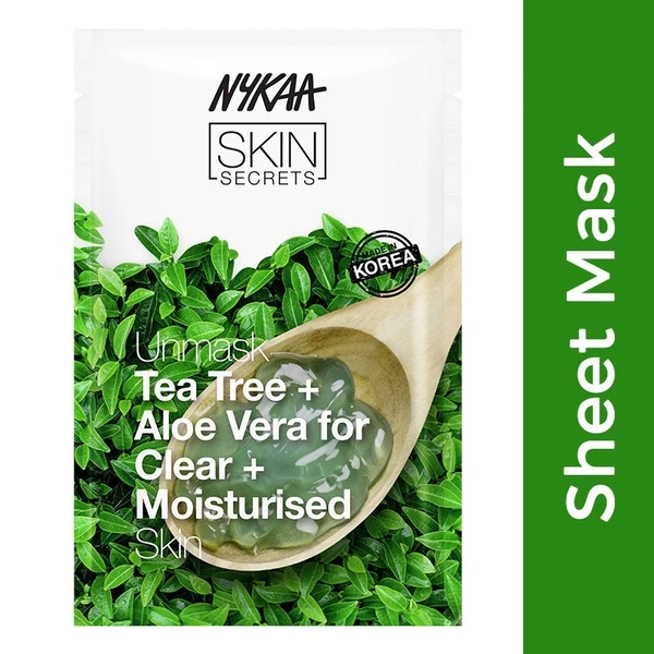 NYKAA Nykaa Skin Secrets Indian Rituals Tea Tree + Aloe Vera Sheet Mask For Clear & Moisturised Skin