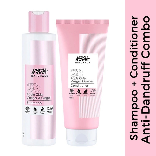 NYKAA Nykaa Naturals Apple Cider Vinegar & Ginger Shampoo & Conditioner- Anti-Dandruff Combo