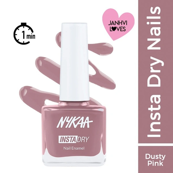 NYKAA Nykaa Insta Dry Fast Drying Nail Enamel Polish Rose Room 345 - Dusty Pink