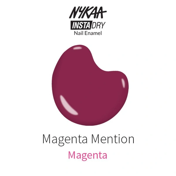 Nykaa Insta Dry Fast Drying Nail Enamel Polish Magenta Mention 338 - Magenta