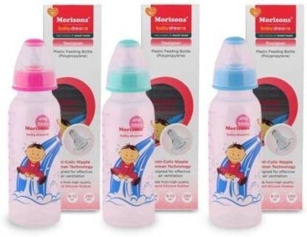 Morisons Desinger Bottle 250 Ml X 3PC (Multi Color) - 250 ml (Multicolor) - 250ml
