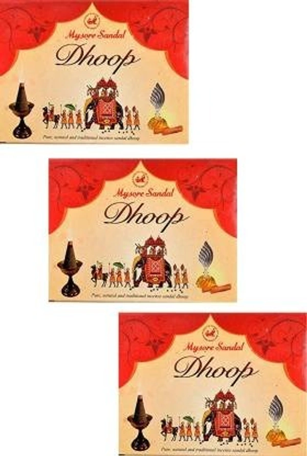 MYSORE SANDAL Dhoop cone (20 P x 3) Sandal Dhoop (Pack of 3)