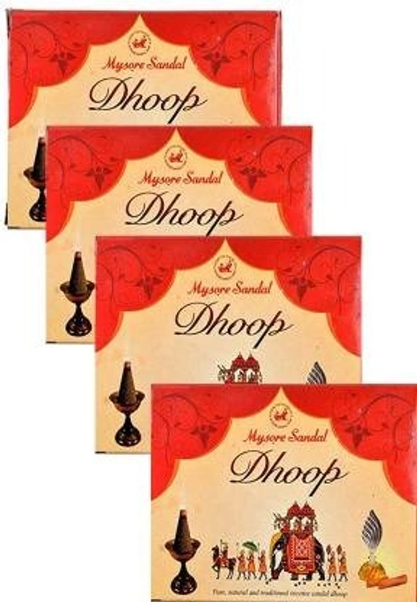 MYSORE SANDAL Dhoop cone (20 P x 4) Sandal Dhoop (Pack of 4)