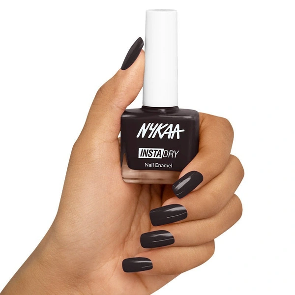 Nykaa Insta Dry Fast Drying Nail Enamel Polish Throwback Taupe 333 - Charcoal