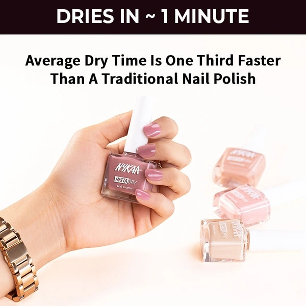 Nykaa Insta Dry Fast Drying Nail Enamel Polish Throwback Taupe 333 - Charcoal